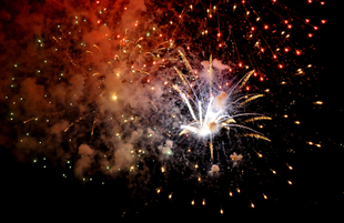 A concert and fireworks on the anniversary of Heydar Aliyev's coming to power in Azerbaijan. Baku, Azerbaijan, July 14, 2014