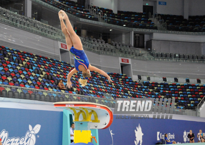 İdman gimnastikası, akrobatika və tamblinq üzrə birgə yarışların ilk gününün qalibləri müəyyənləşib. Bakı, Azərbaycan, 06 avqustç 2014