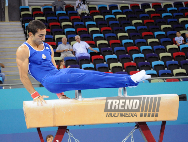 İdman gimnastikası, akrobatika və tamblinq üzrə birgə yarışların ikinci günü. Bakı, Azərbaycan, 07 avqust 2014