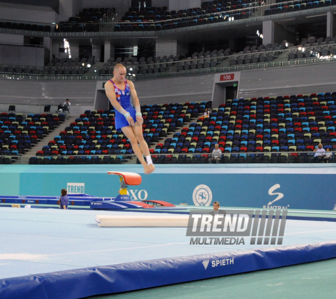 İdman gimnastikası, akrobatika və tamblinq üzrə birgə yarışların ikinci günü. Bakı, Azərbaycan, 07 avqust 2014