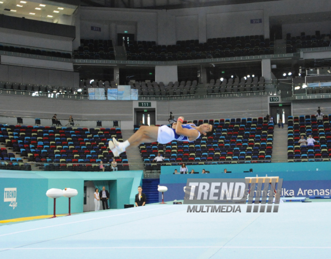 İdman gimnastikası, akrobatika və tamblinq üzrə birgə yarışların ikinci günü. Bakı, Azərbaycan, 07 avqust 2014