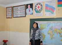 The anxious pupils and teachers of the school located in the frontline zone. Tovuz, Azerbaijan, Nov.01, 2014