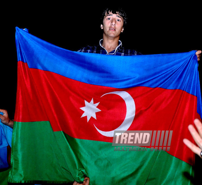 Azerbaijan celebrates National Flag Day on November 9. Baku, Azerbaijan. 2014  