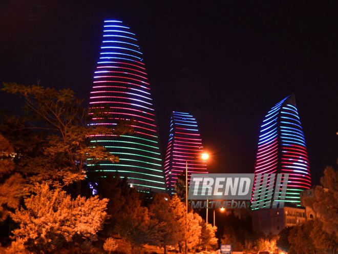 Azerbaijan celebrates National Flag Day on November 9. Baku, Azerbaijan. 2014  