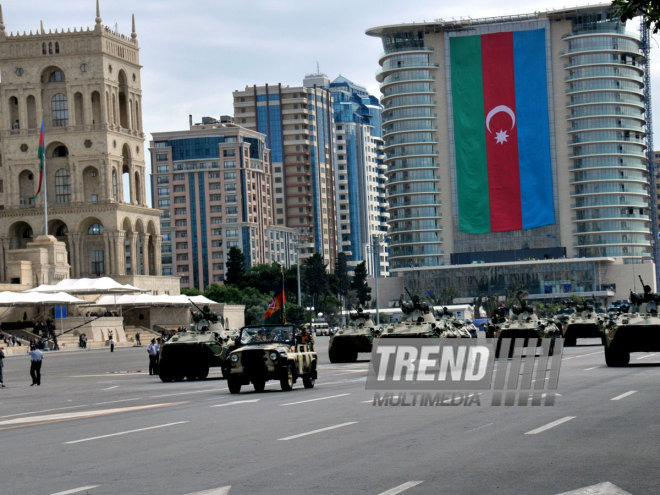 Azerbaijan celebrates National Flag Day on November 9. Baku, Azerbaijan. 2014  