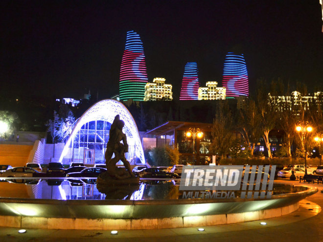 Azerbaijan celebrates National Flag Day on November 9. Baku, Azerbaijan. 2014  