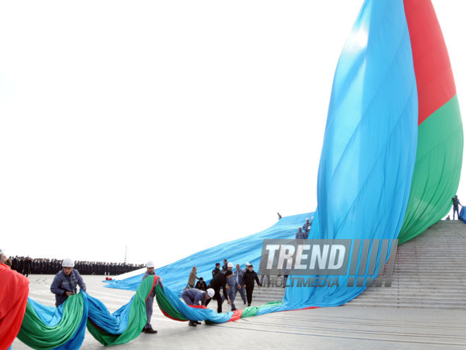 Azerbaijan marks National Flag Day. Baku, Azerbaijan, Nov.09, 2014