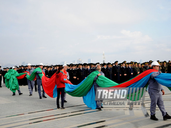 Azerbaijan marks National Flag Day. Baku, Azerbaijan, Nov.09, 2014