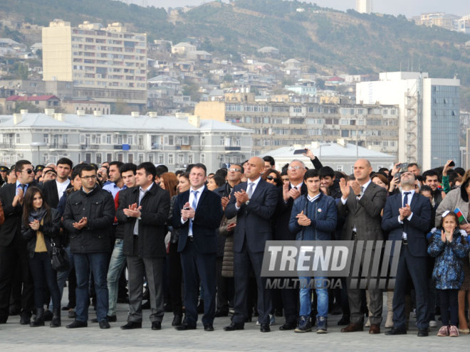 Azerbaijan marks National Flag Day. Baku, Azerbaijan, Nov.09, 2014