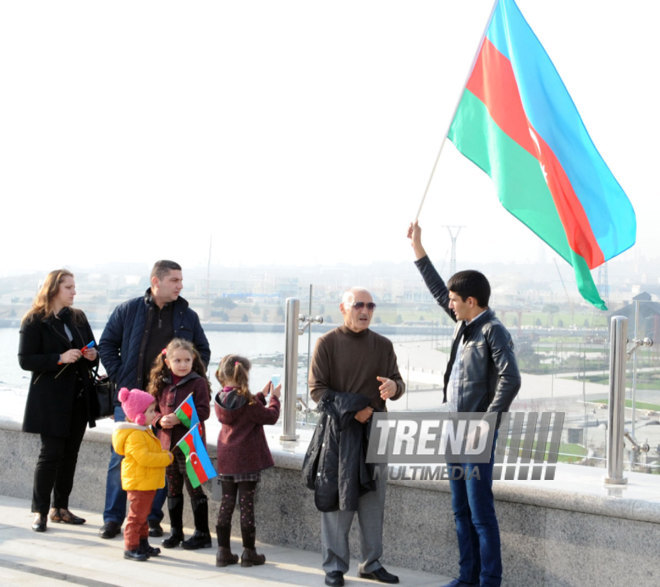 Azerbaijan marks National Flag Day. Baku, Azerbaijan, Nov.09, 2014