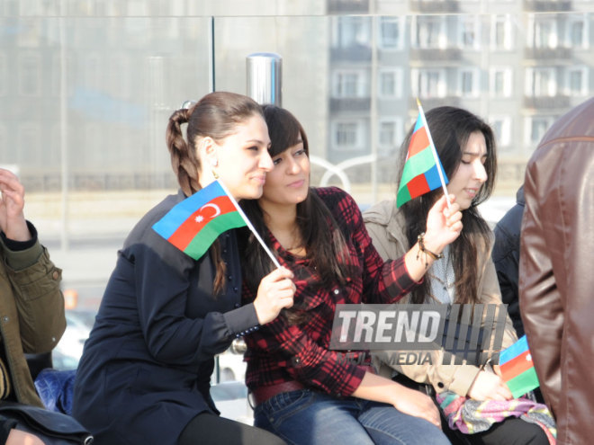 Azerbaijan marks National Flag Day. Baku, Azerbaijan, Nov.09, 2014