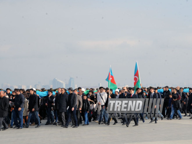 Azerbaijan marks National Flag Day. Baku, Azerbaijan, Nov.09, 2014