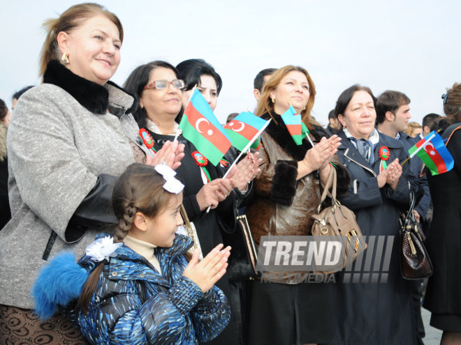 Azerbaijan marks National Flag Day. Baku, Azerbaijan, Nov.09, 2014