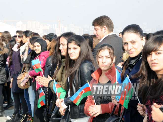 Azerbaijan marks National Flag Day. Baku, Azerbaijan, Nov.09, 2014