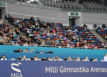 Bədii gimnastika üzrə Azərbaycan birinciliyi və Bakı çempionatı başa çatıb. Bakı, Azərbaycan, 12 dekabr 2014 