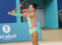 Bədii gimnastika üzrə Azərbaycan birinciliyi və Bakı çempionatı başa çatıb. Bakı, Azərbaycan, 12 dekabr 2014 