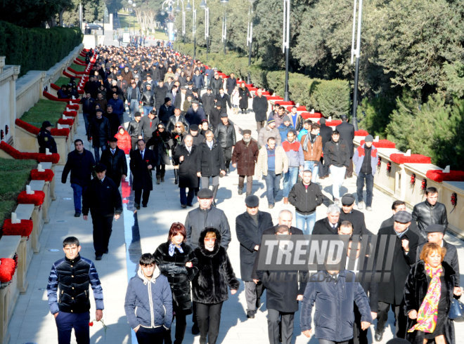 Azerbaijani public honors 20 January tragedy victims’ blessed memory. Baku, Azerbaijan, Jan.20, 2015