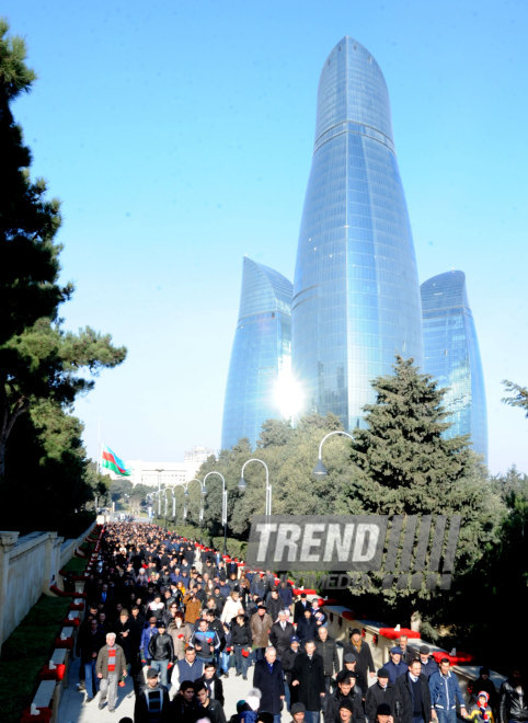 Azerbaijani public honors 20 January tragedy victims’ blessed memory. Baku, Azerbaijan, Jan.20, 2015