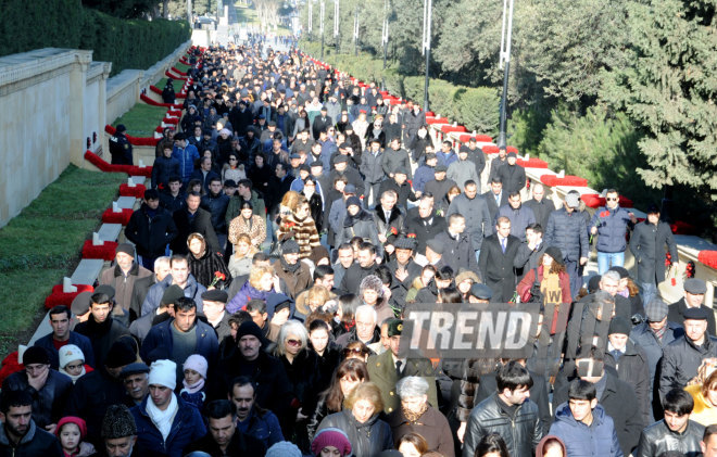 Azerbaijani public honors 20 January tragedy victims’ blessed memory. Baku, Azerbaijan, Jan.20, 2015