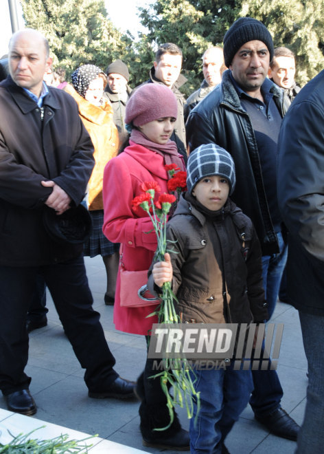 Azerbaijani public honors 20 January tragedy victims’ blessed memory. Baku, Azerbaijan, Jan.20, 2015