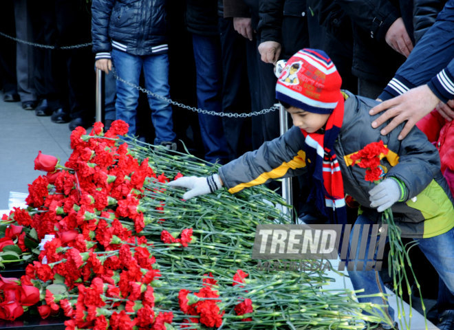 Azerbaijani public honors 20 January tragedy victims’ blessed memory. Baku, Azerbaijan, Jan.20, 2015