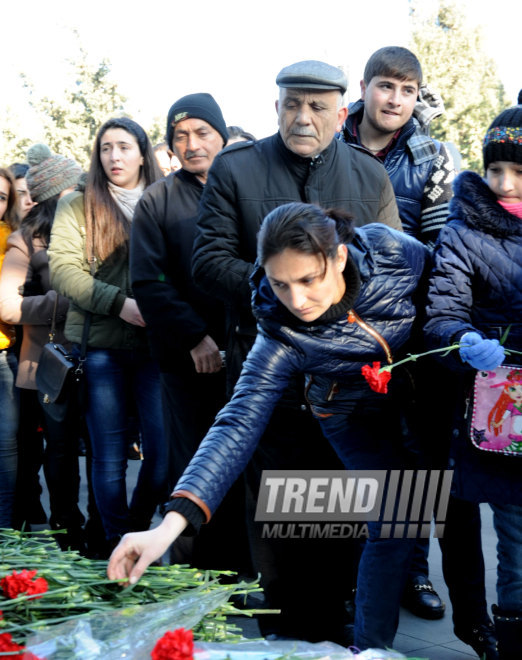 Azerbaijani public honors 20 January tragedy victims’ blessed memory. Baku, Azerbaijan, Jan.20, 2015