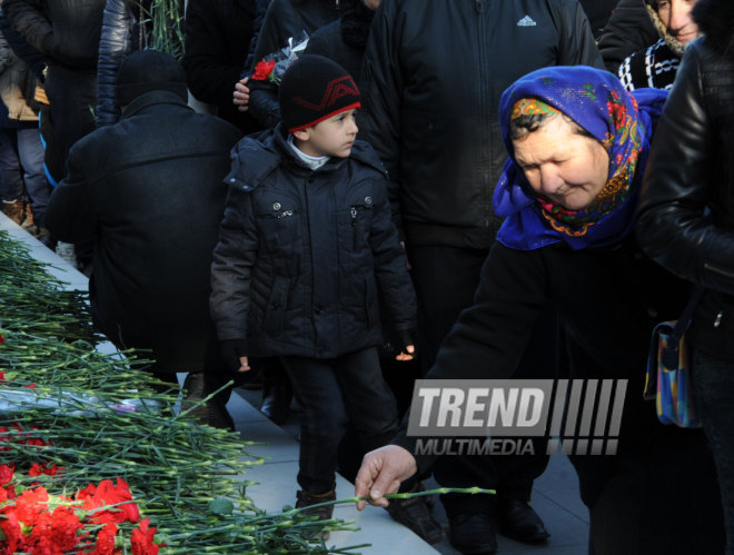 Azerbaijani public honors 20 January tragedy victims’ blessed memory. Baku, Azerbaijan, Jan.20, 2015