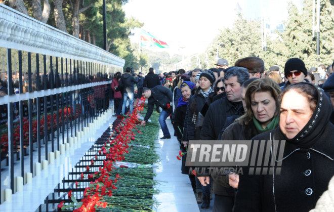 Azerbaijani public honors 20 January tragedy victims’ blessed memory. Baku, Azerbaijan, Jan.20, 2015