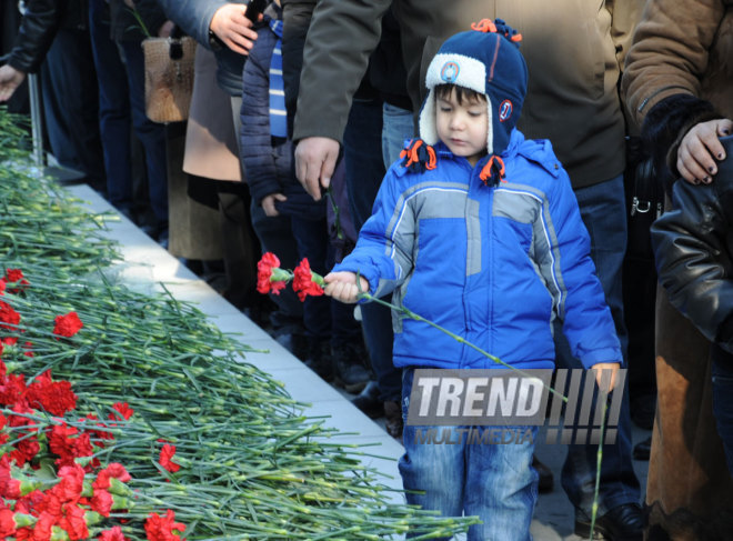 Azerbaijani public honors 20 January tragedy victims’ blessed memory. Baku, Azerbaijan, Jan.20, 2015