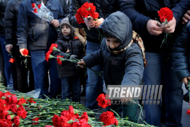 Azerbaijani public honors 20 January tragedy victims’ blessed memory. Baku, Azerbaijan, Jan.20, 2015