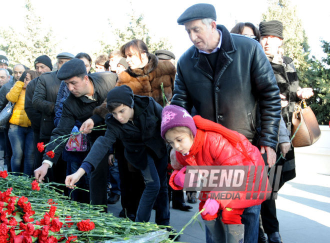 Azerbaijani public honors 20 January tragedy victims’ blessed memory. Baku, Azerbaijan, Jan.20, 2015