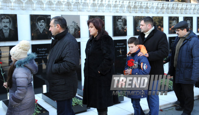 Azerbaijani public honors 20 January tragedy victims’ blessed memory. Baku, Azerbaijan, Jan.20, 2015