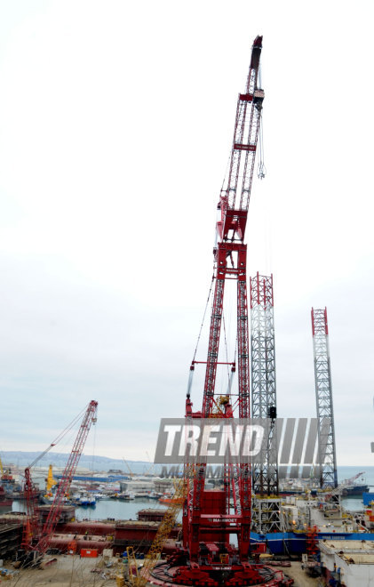 Shipyard and oil industry of Azerbaijan. Baku, Azerbaijan, Jan.24, 2015