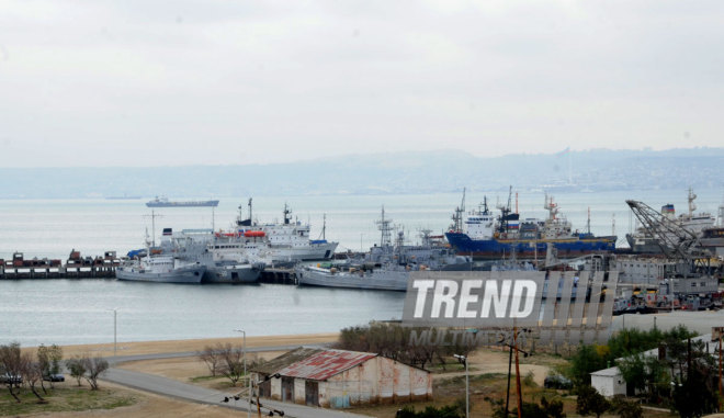 Shipyard and oil industry of Azerbaijan. Baku, Azerbaijan, Jan.24, 2015