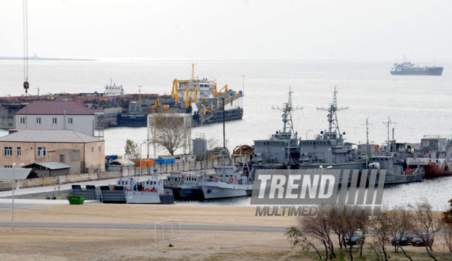 Shipyard and oil industry of Azerbaijan. Baku, Azerbaijan, Jan.24, 2015