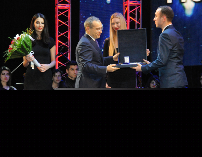 2 Fevral - Gənclər Günü münasibəti ilə istedadlı və yaradıcı gənclərin mükafatlandırılması mərasimi. Bakı, Azərbaycan, 02 fevral 2015 