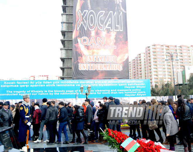 Azerbaijani public reveres memory of Khojaly genocide victims. Baku, Azerbaijan, Feb.26, 2015