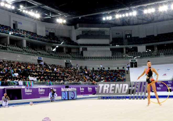 Gimnastikanın növləri üzrə birgə açıq Azərbaycan çempionatının ikinci günü. Bakı, Azərbaycan, 05 mart 2015