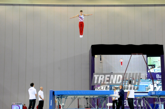 Gimnastikanın növləri üzrə birgə açıq Azərbaycan çempionatının ikinci günü. Bakı, Azərbaycan, 05 mart 2015