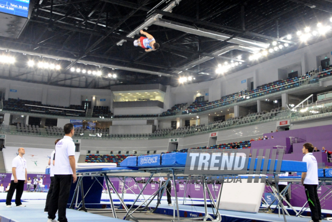 Gimnastikanın növləri üzrə birgə açıq Azərbaycan çempionatının ikinci günü. Bakı, Azərbaycan, 05 mart 2015