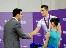 Azerbaijani team won the gold medals in group competitions in acrobatics among women. Baku, Azerbaijan, March 05, 2015