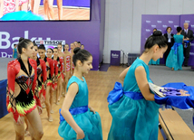 Azerbaijani team won the gold medals in group competitions in acrobatics among women. Baku, Azerbaijan, March 05, 2015