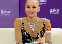 Rusiyalı gimnast Yana Kudryavtseva. Bakı, Azərbaycan, 05 mart 2015