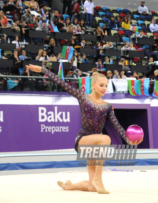 Azərbaycan gimnastları yeni qızıl medallar qazanıblar. Bakı, Azərbaycan, 06 mart 2015