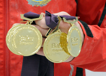 Azərbaycan gimnastları yeni qızıl medallar qazanıblar. Bakı, Azərbaycan, 06 mart 2015