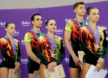 Azərbaycan gimnastları qarışıq cütlüklərdə qızıl medal qazandılar. Bakı, Azərbaycan, 06 mart 2015