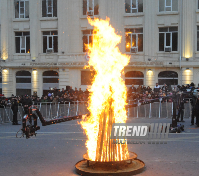 Azerbaijan celebrates Last Tuesday before Novruz. Baku, Azerbaijan, March 17, 2015