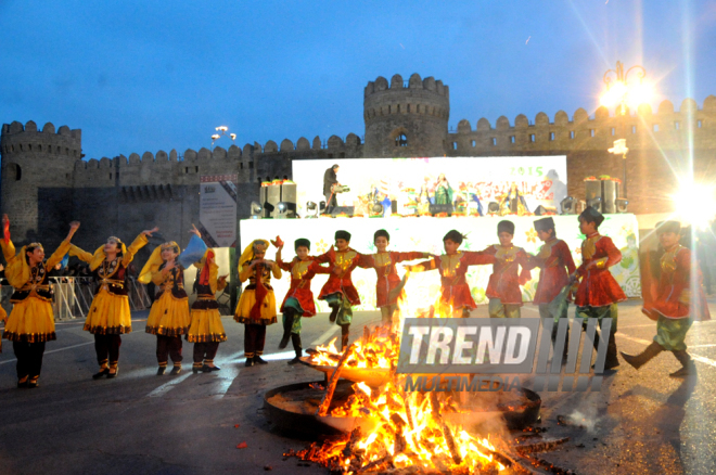 Azerbaijan celebrates Last Tuesday before Novruz. Baku, Azerbaijan, March 17, 2015