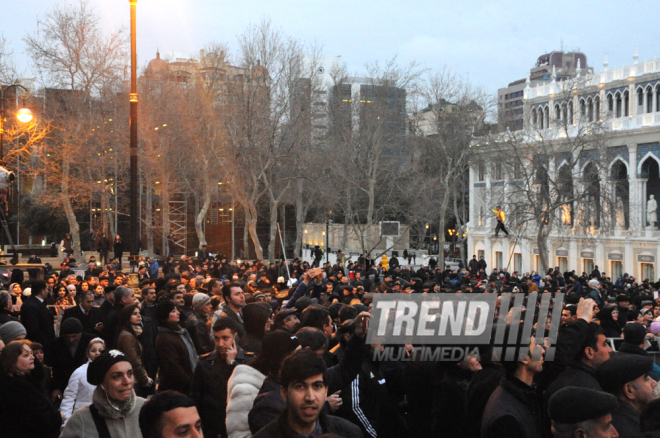 Azerbaijan celebrates Last Tuesday before Novruz. Baku, Azerbaijan, March 17, 2015