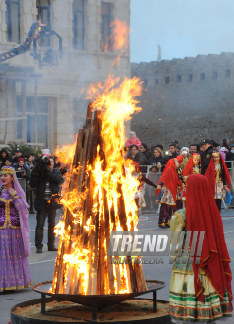 Azerbaijan celebrates Last Tuesday before Novruz. Baku, Azerbaijan, March 17, 2015